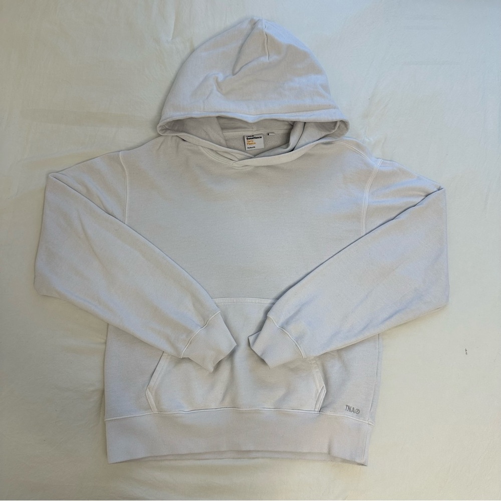 Aritzia TNA Sweat Fleece White Hoodie